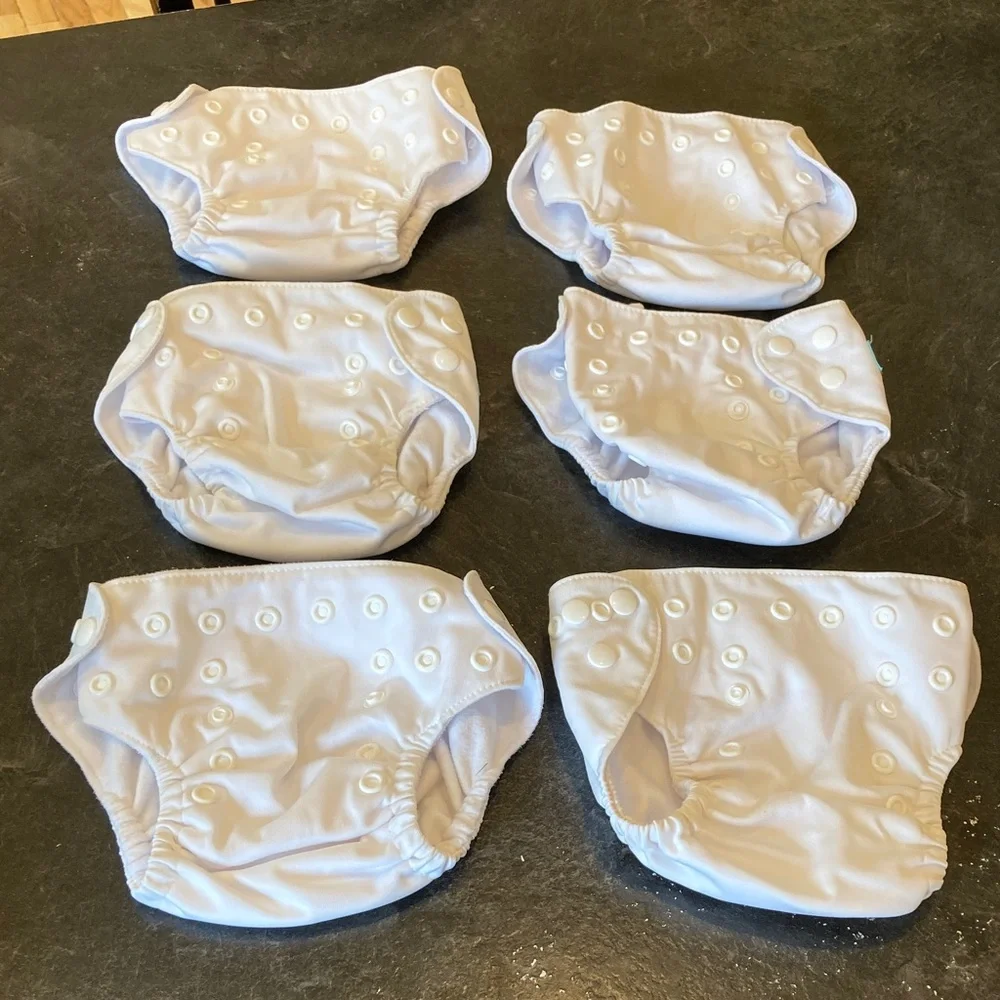 Alva Baby white cloth diaper covers - set of 6